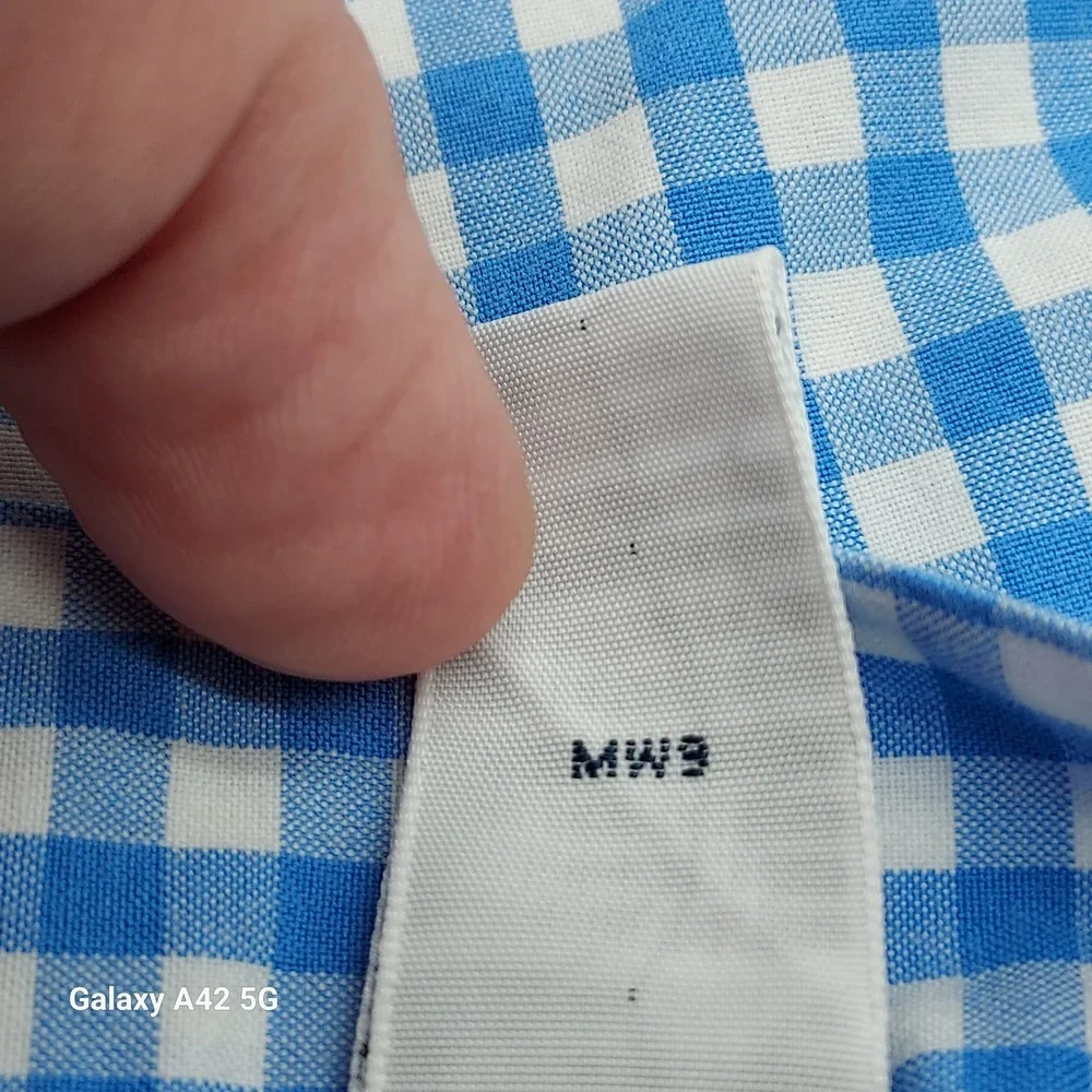 Ralph‎ Lauren Mens XL Custom Fit Blue Gingham Button Down Shirt Pink Pony Logo